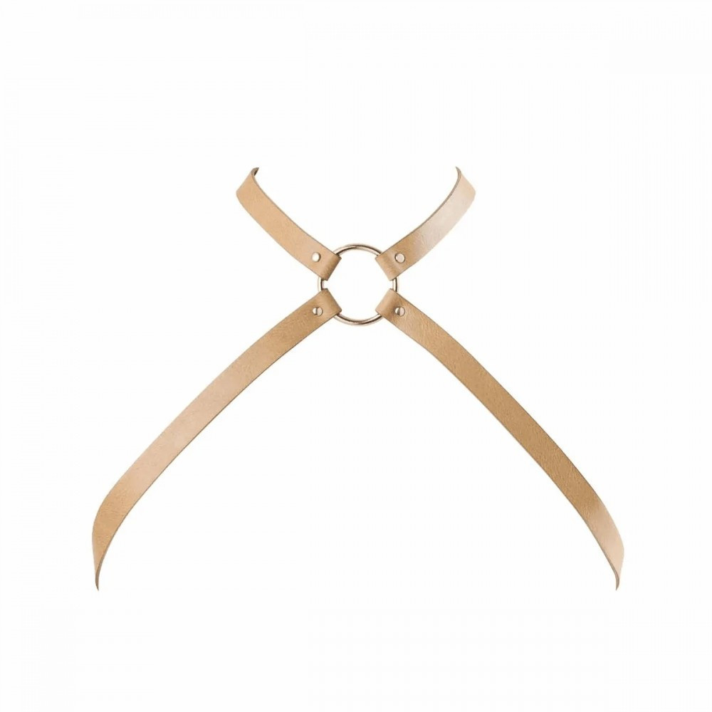 Портупея з екошкіри Bijoux Indiscrets MAZE – Cross Cleavage, бежева Sex Aura Київ - фото 4