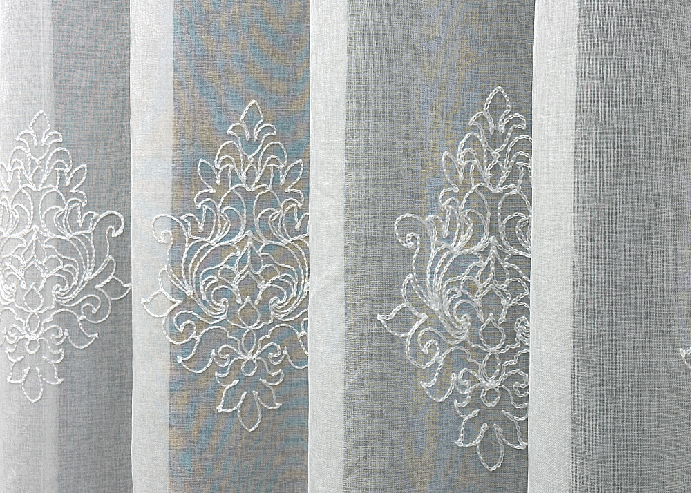 Тюль VR-Textil 1677т Батист с вышивкой Белый 300х270 см (42-0676) Киев - изображение 5