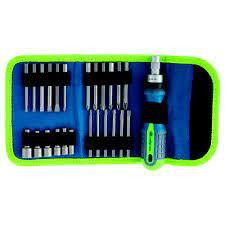 Отвертка реверсивная с набором бит и торцевых головок, 25 шт, CrV, чехол 13376 Полтава - изображение 1