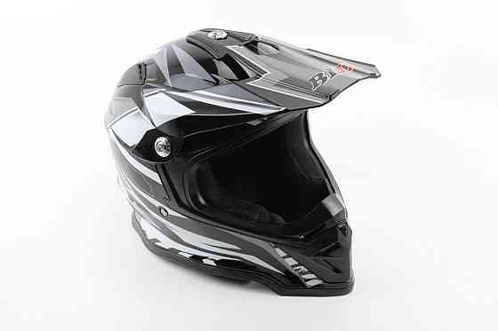 Шолом кросовий/ендуро/АТV BLD-819-7 М (57-58см), ЧОРНО-БІЛИЙ Киев