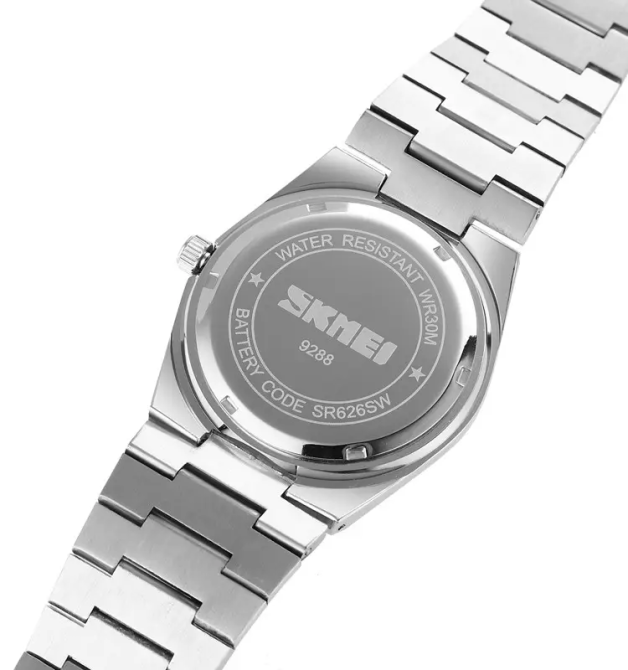 Чоловічий класичний годинник Skmei 9288 (Сріблястий з чорним циферблатом) Вінниця - фото 8