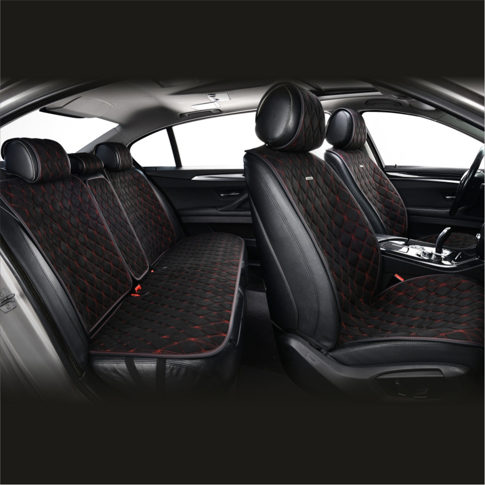 Комплект преміум накидок для сидінь CarLife Nitro, black-red Львів - фото 7