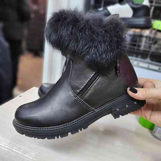 Детские зимние ботинки черные для девочек  33,38 Николаев