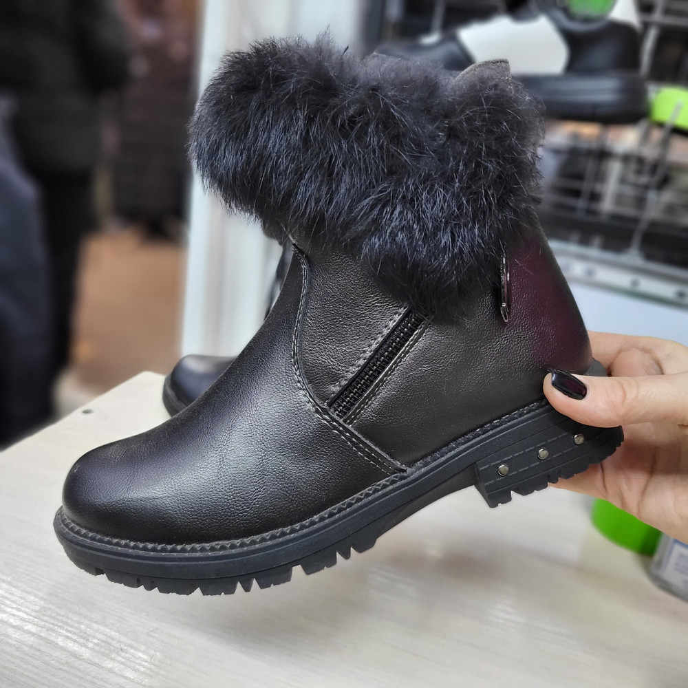 Детские зимние ботинки черные для девочек  33,38 Николаев - изображение 4