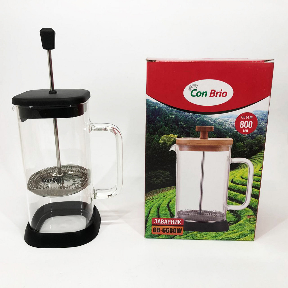 Заварник прозрачный, Простой френч-пресс, Заварник для чая с прессом френч-пресс FH-49 Львов - изображение 6