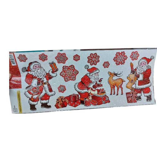 Наклейка новогодняя Дед Мороз Livarno Home 21 на 47 см разноцветный Киев - изображение 1