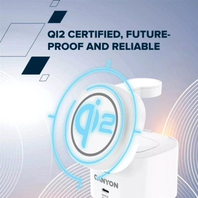 Зарядний пристрій Canyon 4-in-1 wireless charging stand 30W + charger 65W + cable 1.0m white (CNS-WCS405W) Вінниця - фото 12