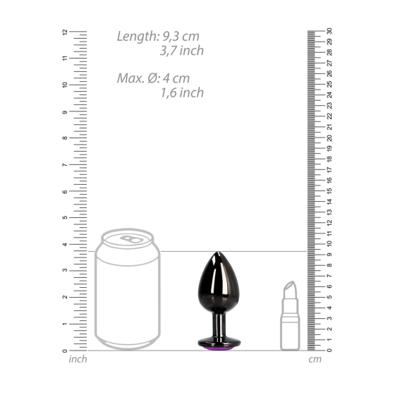 Анальна пробка - Ouch! Metal Butt Plug Large Gunmetal/Amethyst Purple Sex Aura Київ