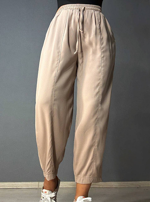 Брюки жіночі Mix Ray 4307 МОМ з резинкою та шнурком на талії, капучино, 2XL Київ - фото 7