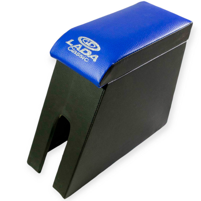 Підлокітник ваз 2105-07 синій з вишивкою (шкірозамінник) Мукачево - фото 1