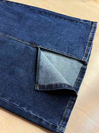 Юбка женская джинсовая Vanver 8239 с разрезом миди на резинке большие размеры синяя, синий, З2, 32, 93 см, 110 см Киев