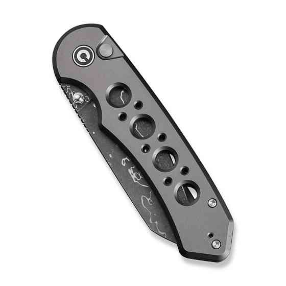 Ніж складаний туристичний Civivi Pragma Prime, (8.9 см) Damascus / Aluminum сірий Київ