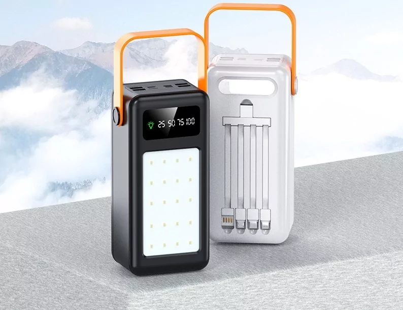 Портативний зовнішній акумулятор Bilintong 60000mAh Power Bank + Led ліхтарик Чорний Вінниця - фото 7