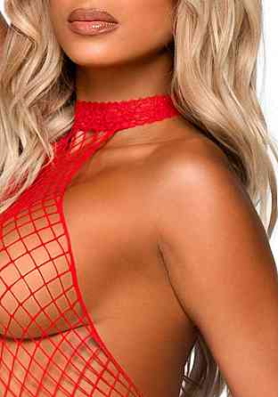 Еротичний сітчастий бодістокінг Leg Avenue Racer neck bodystocking Red Sex Aura Київ