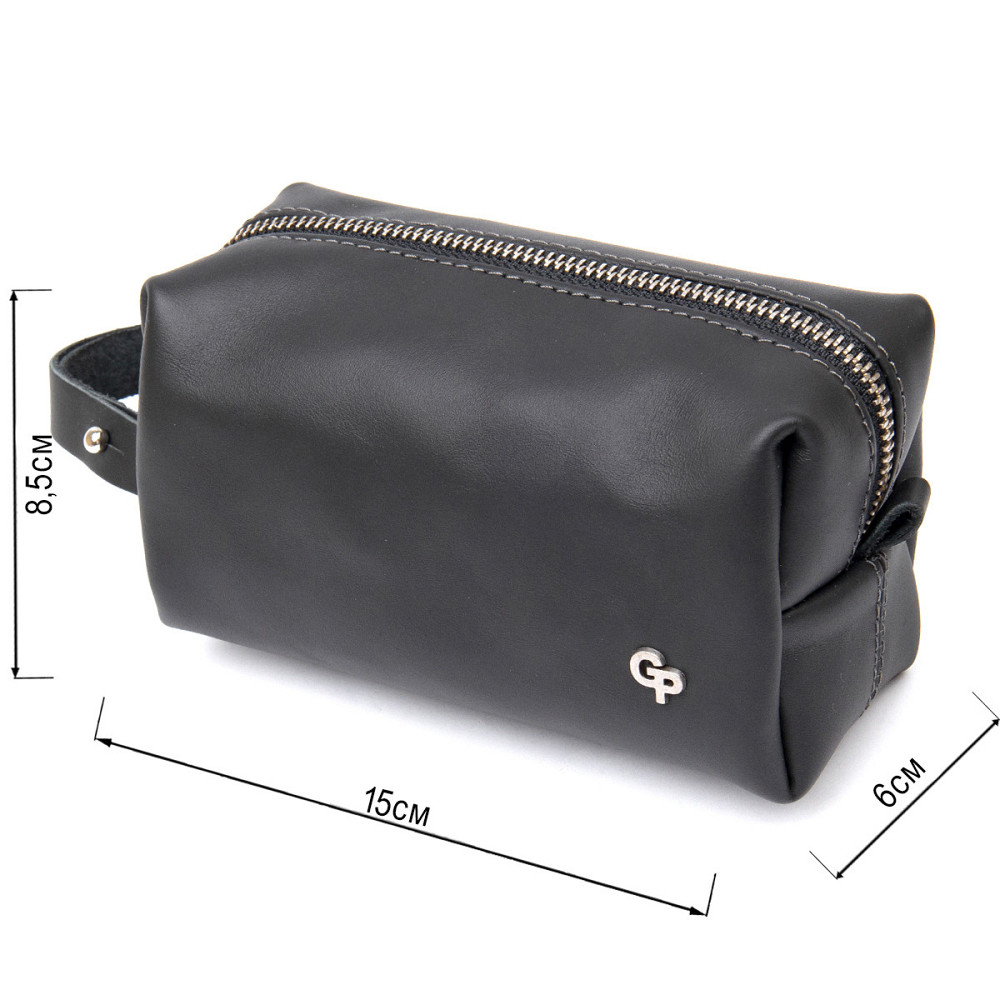 Шкіряна косметичка для чоловіків Чорний (GRANDE PELLE) Київ - фото 7