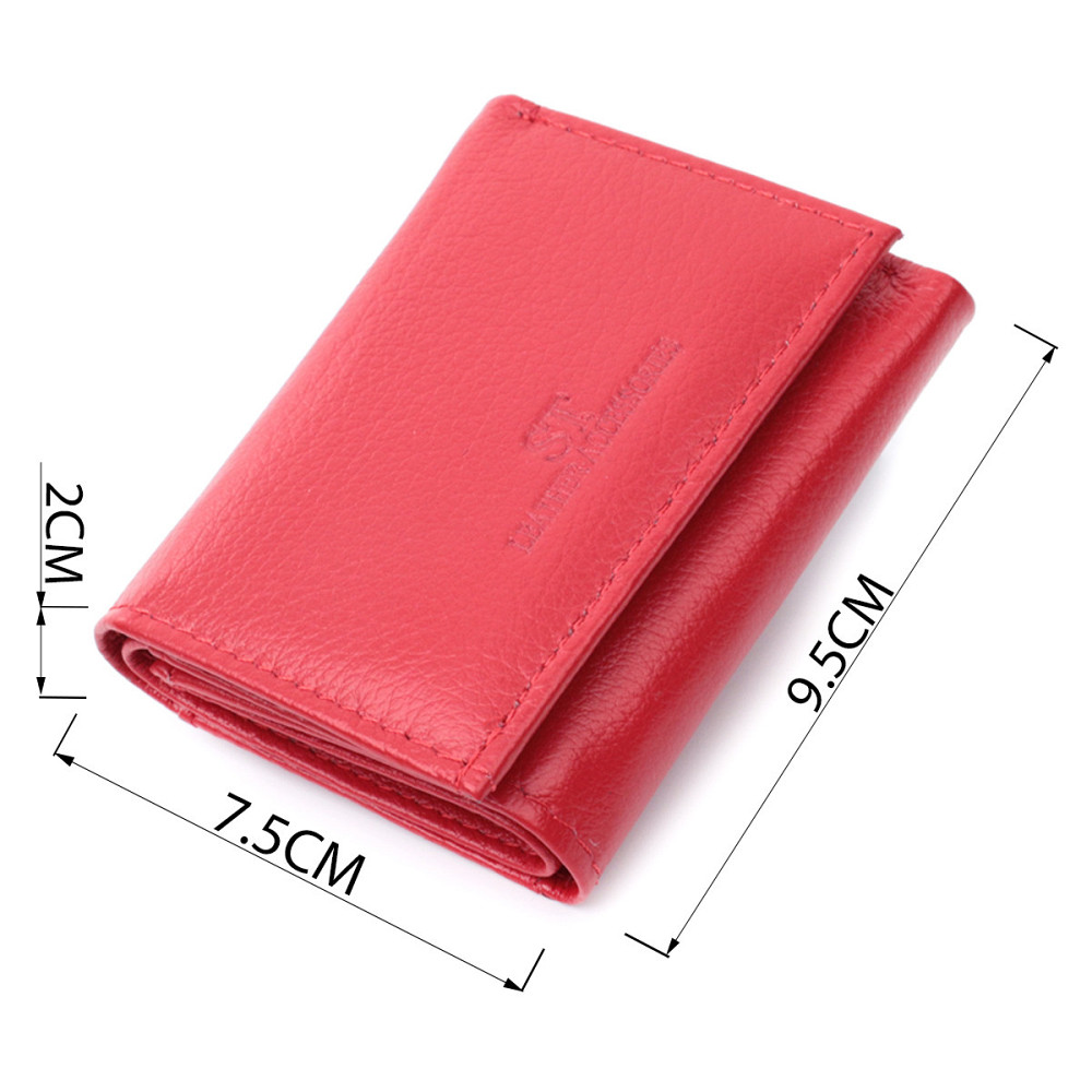 Маленький удобный кошелек с монетницей из натуральной кожи Красный (ST Leather) Киев - изображение 7