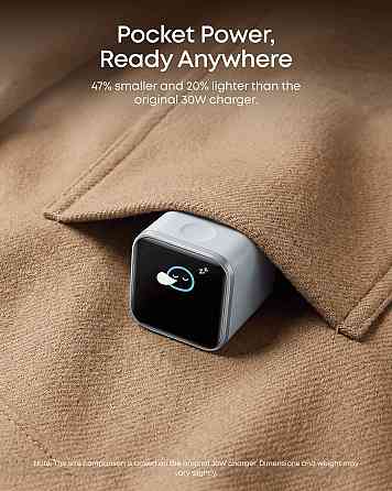 Мережевий зарядний пристрій Anker Nano Charger 45 W USB-C Smart Display Black (A121DG11) ( 14550 ) Харків