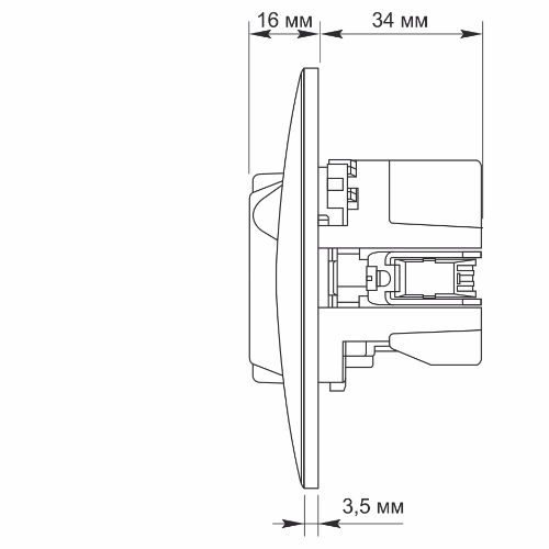 BINERA чорний графіт Розетка внутрішня +USB+Type-C із заземленням Videx Житомир - фото 3
