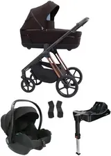 Дитяча коляска Espiro Miloo – zestaw 4w1 – z fotelikiem Avionaut Cosmo 2.0 Smart i bazą Dock 2 – 208 Excelent Chocolate Київ - фото 1