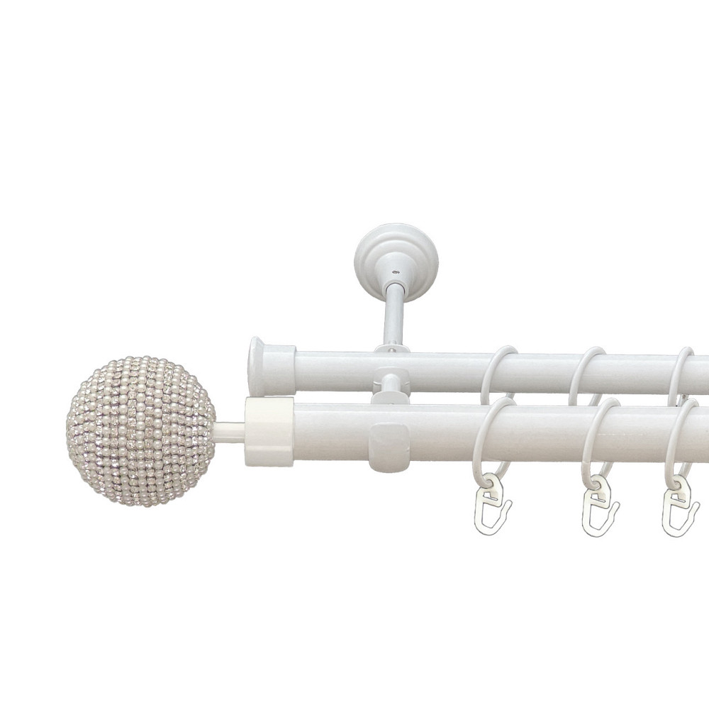 Карниз Orvit Карера металевий дворядний відкритий Арктіс 25\19 мм 160 см (00-00010334) Львів - фото 1