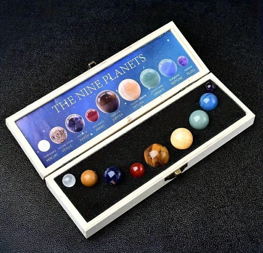 Набор из 9 планет солнечной системы из натурального камня в коробке, Декор на тему Галактики и Вселе Киев - изображение 1
