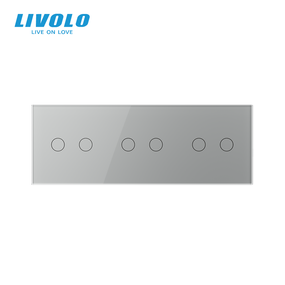 LIVOLO Сенсорний прохідний/перехресний вимикач 6 сенсорів (2-2-2) LIVOLO сірий матове скло Коломыя - изображение 5
