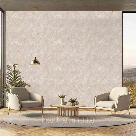 Шпалери вінілові на флізеліні гарячого тиснення DUKA Selective1.06х10 вензель структурні світло-беж срібло DK32650-2 Київ