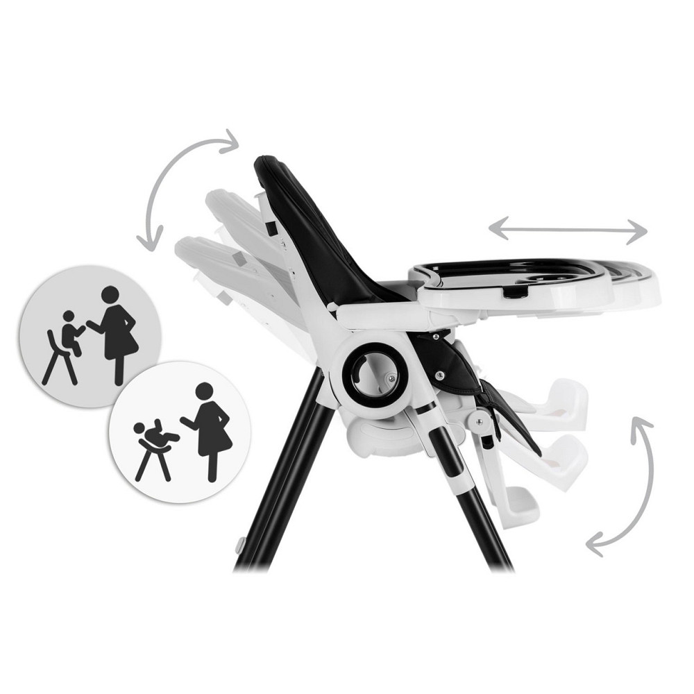 Стільчик для годування зі столиком Nukido Belo 75 х 56 х 76 см - чорно-білий Київ - фото 4