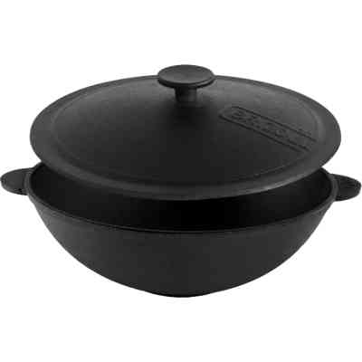 Сковорода Brizoll чавунна WOK з чавунною кришкою 4,7 л 300х103 мм (W30-1) Винница