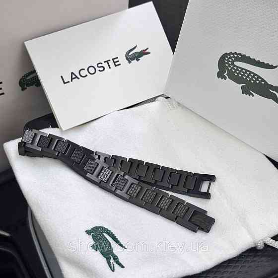 Мужской черный браслет Lacoste, Лакоста (40189) Киев