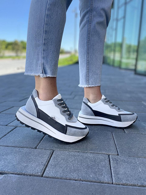 Olli Кросівки жіночі OLLI T-2-Атиа білий/сірий (весна-осінь, шкіра натуральна) (5042) Коломыя - изображение 10