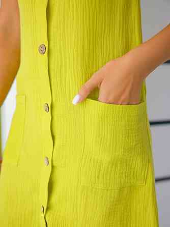 Літня муслінова сукня-сорочка "Erika" | Батал Гірчичний, 50-52 Київ