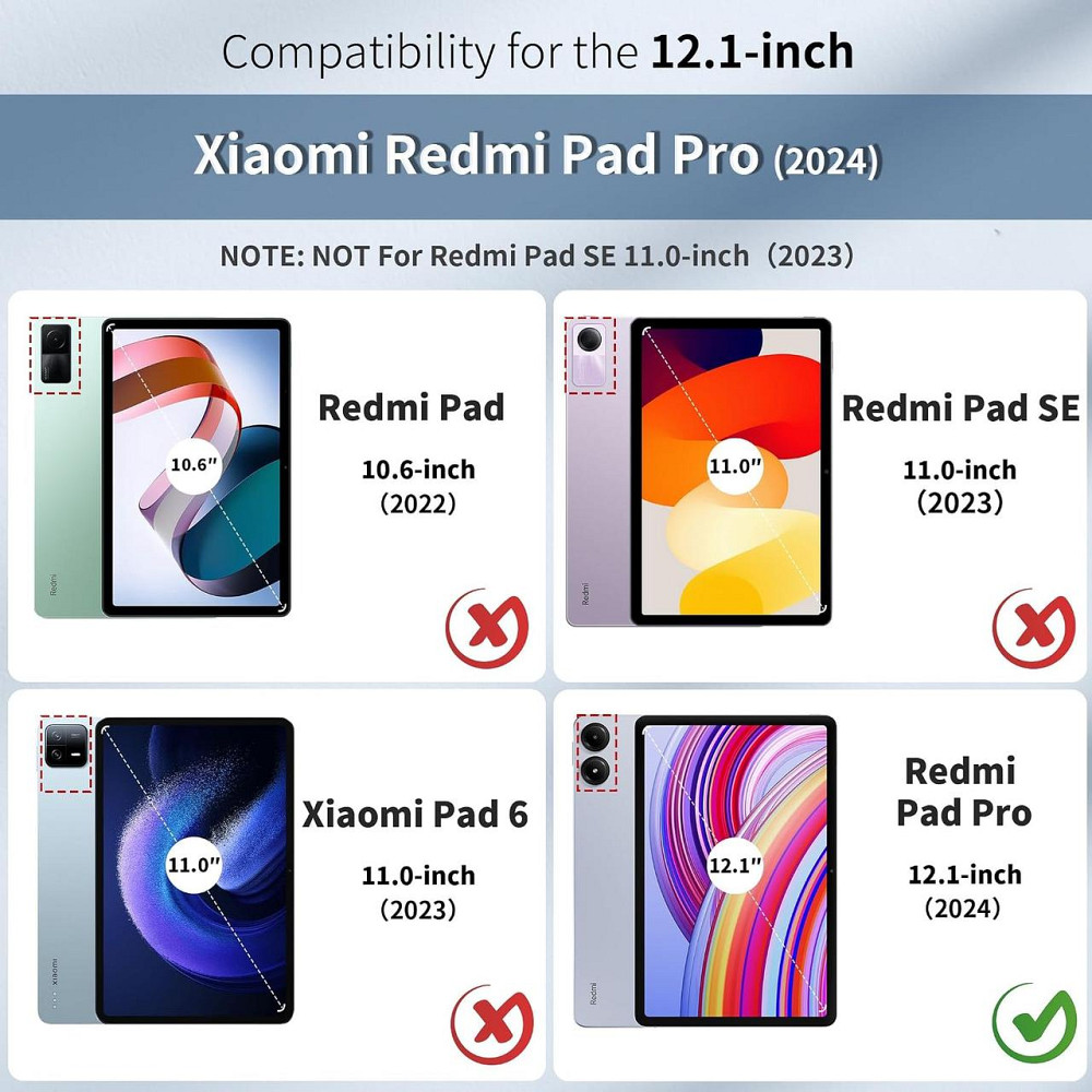 Чохол EasyAcc для Redmi Pad Pro 12.1 / Xiaomi Poco Pad 12.1 2024, захисний чохол з ультратонкої штучної шкіри з функцією підставки Дніпро - фото 7