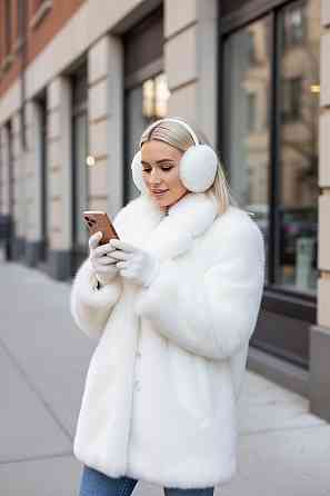 Жіночі хутряні навушники Rex Білий Харків