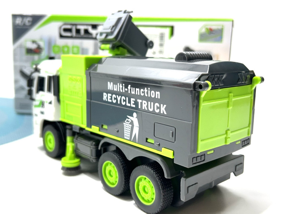 Машина сміттєвоз на радіокеруванні світло рухомі деталі на батарейках 20 см Зелена (999-699) Чернігів - фото 9