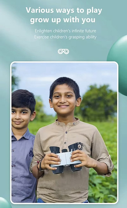 Іграшковий бінокль для дітей 90 на 105 мм сіро-чорний Київ - фото 3