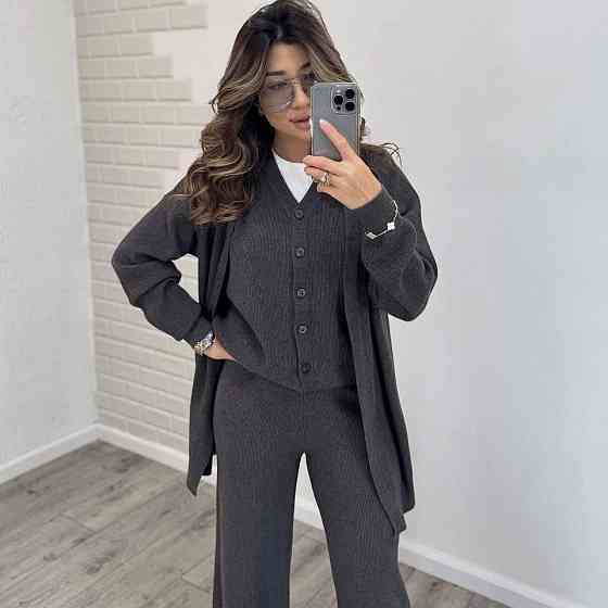 Женский деловой костюм из ангоры-рубчик Одесса