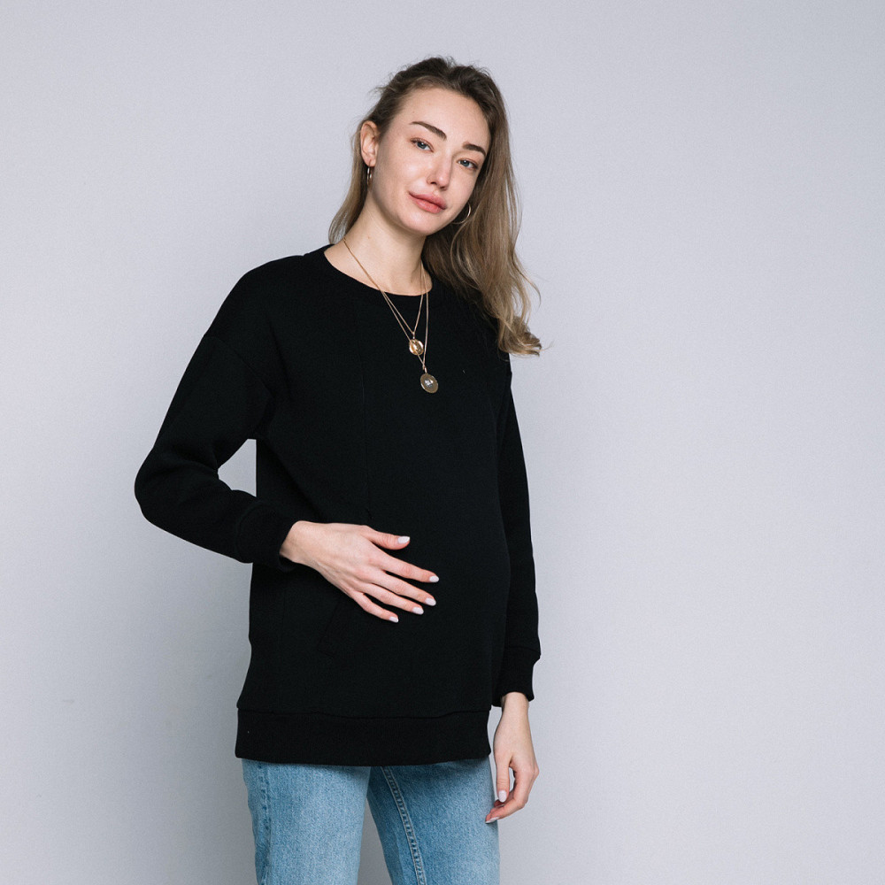 Світшот для вагітних і годуючих Бежевий чорний Київ - фото 1