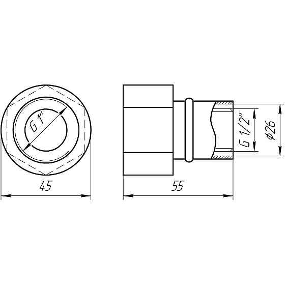 Муфта з внутрішньою різзю прес APE ITALY AP 102 1| х26 Київ