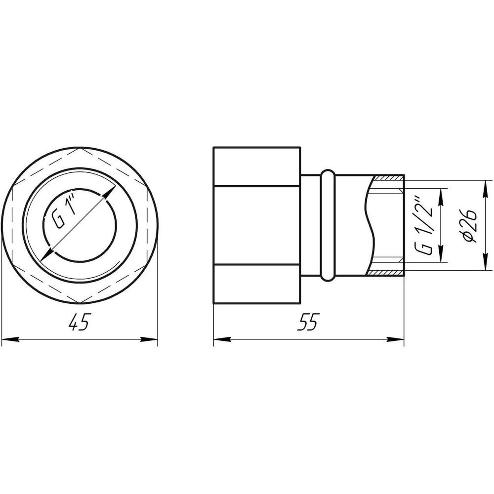 Муфта з внутрішньою різзю прес APE ITALY AP 102 1| х26 Київ - фото 3