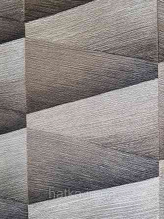 Шпалери вінілові на флізелін Rasch Composition 0,53х10 геометрія смуги фігури коричневі, бежеві металік 3д Київ