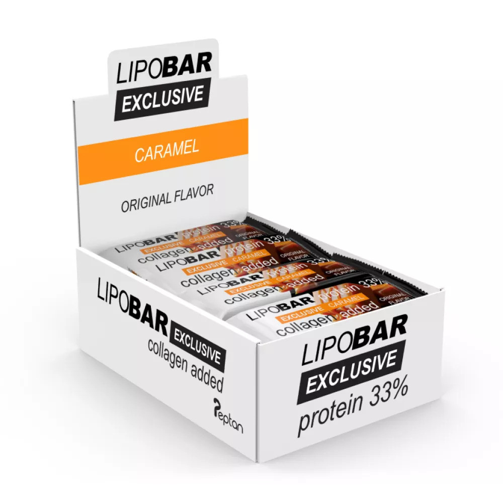Протеїновий батончик Lipo Bar Exclusive 20 x 50 g (CARAMEL) Луцьк - фото 1