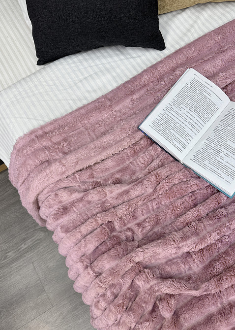 Плед-покривало смужка Шарпей 210х220 см (+-10см) Пудровий (87-199) Київ - фото 6