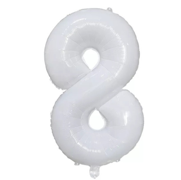 Шарик цифра 8 праздничная 32 дюйма белый Киев - изображение 1