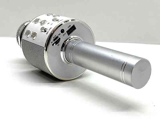 Мікрофон бездротовий караоке bluetooth USB колонка Срібний (С 48340) Чернигов