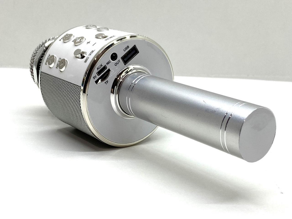 Мікрофон бездротовий караоке bluetooth USB колонка Срібний (С 48340) Чернігів - фото 3