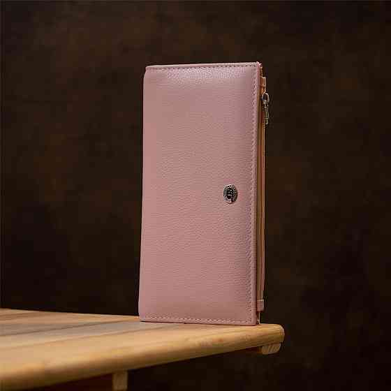 Жіночий гаманець з натуральної шкіри Рожевий (ST Leather) Київ