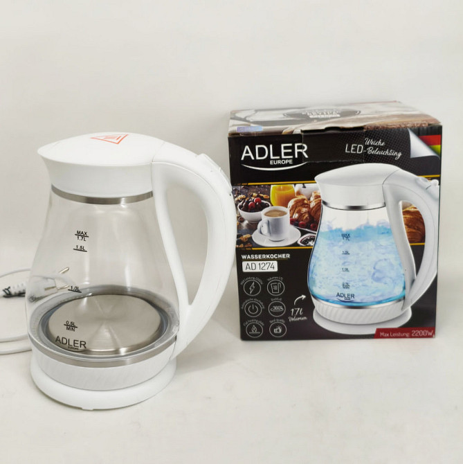 Електрочайник на кухню, Скляний електрочайник з вбудованим підсвічуванням, Побутовий чайник для кухні QN-10 Львів - фото 7