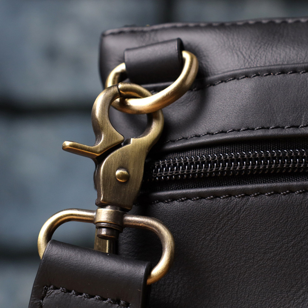 Повседневная мужская сумка из натуральной кожи Черный (Vintage) Киев - изображение 4