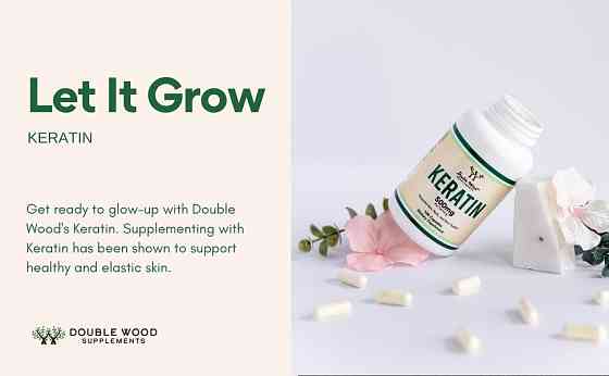 Кератин Double Wood Keratin 500 mg (на 2 капсули), 120capsules Луцьк